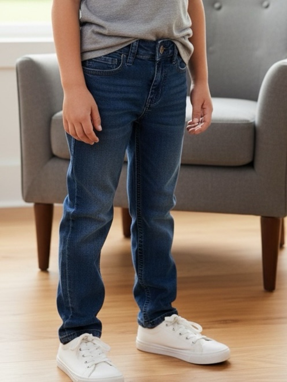 👛(ANY 2/$25) OSHKOSH Straight Jeans Light Elasticized Waistband 7R/7A